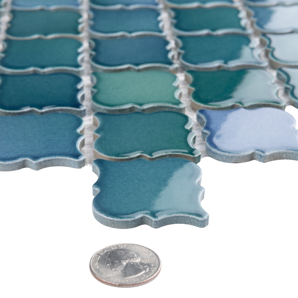 Sample – Hudson Tangier Aquamarine Porcelain Mosaic Tile