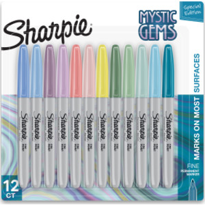 Permanent Markers, Fine Point, Mystic Gem Colors, 12 Count