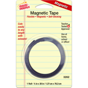 Self-Sticking Magnetic Tape Roll, 1/2" x 30"