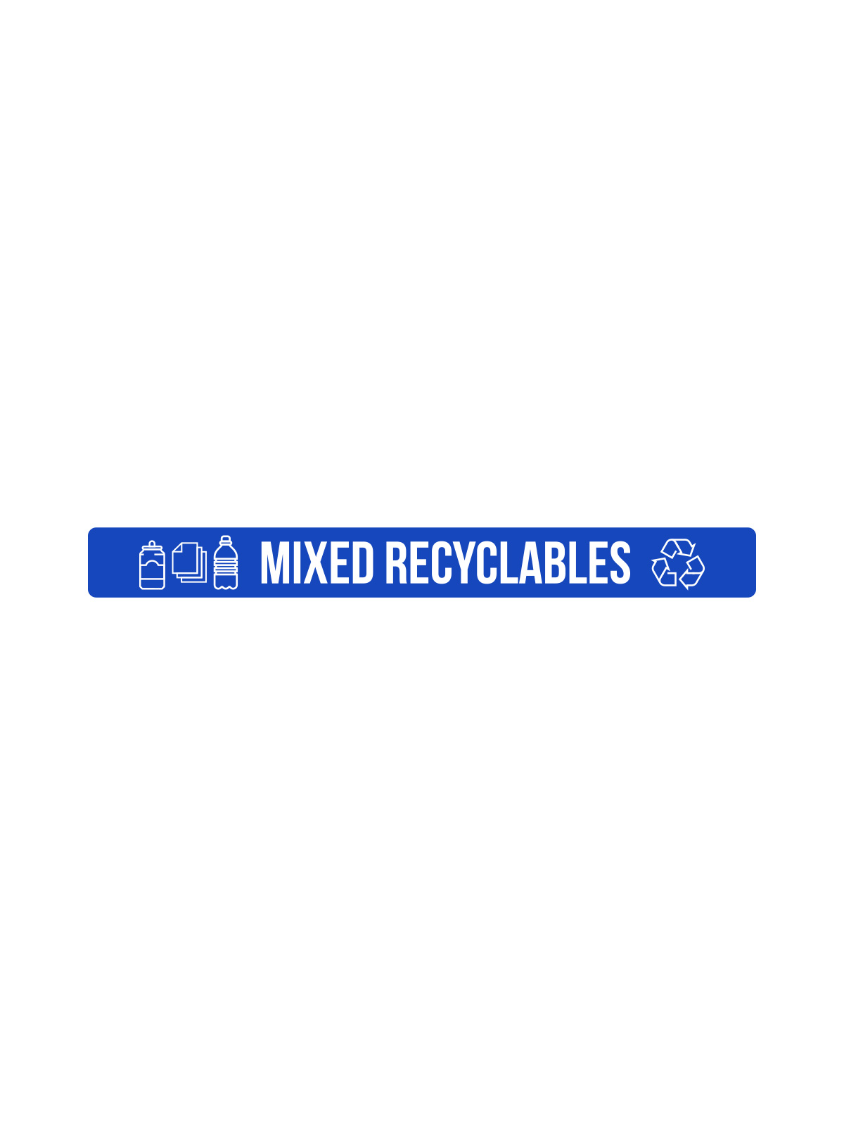 Busch Systems Fusion Series waste and recycling container lid label for mixed recyclables