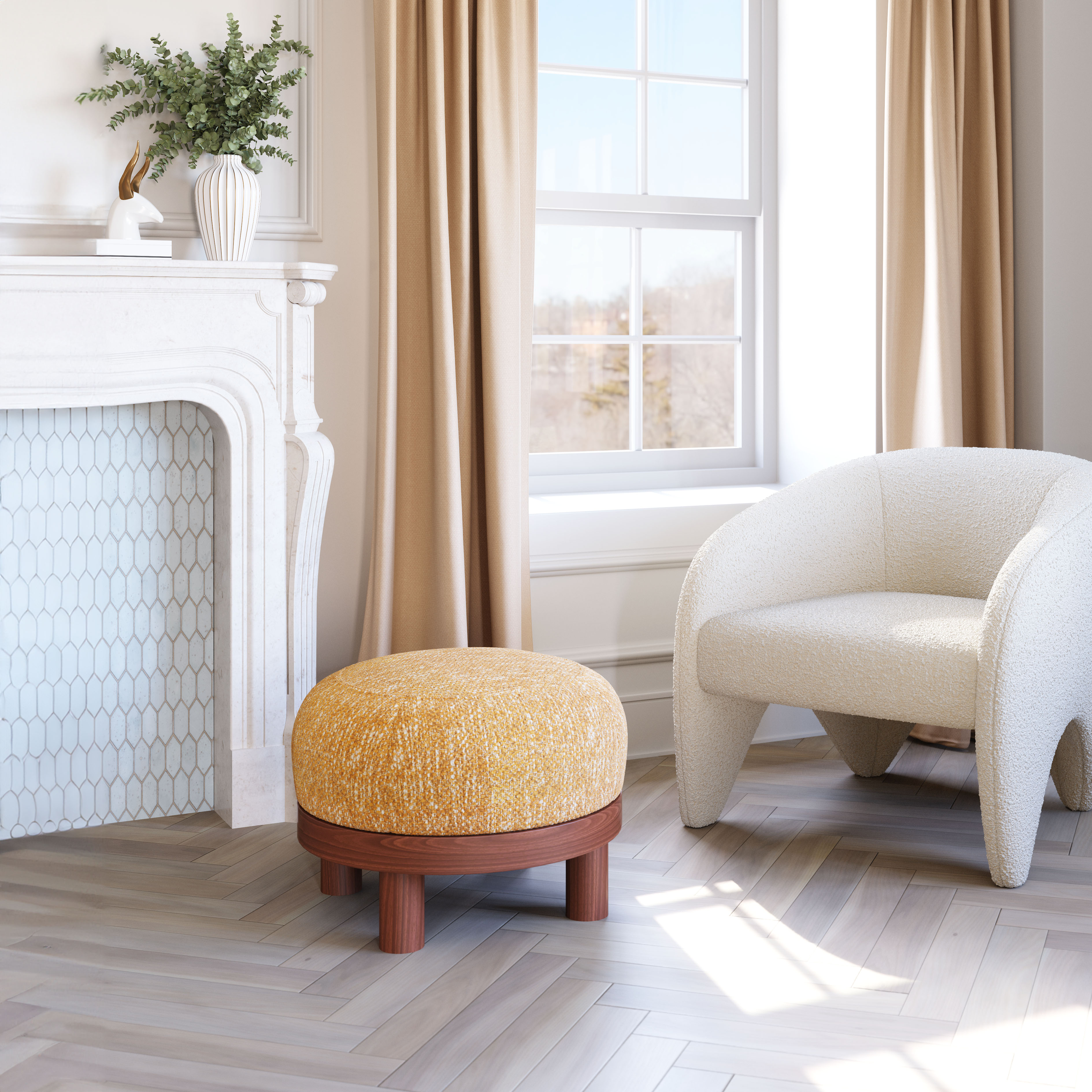 Gome Ottoman Oat Yellow product image
