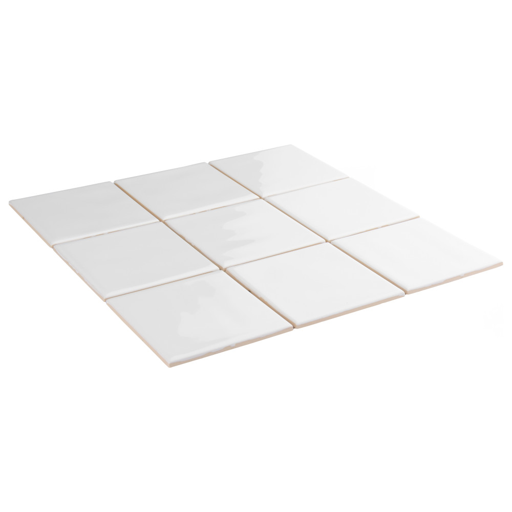 Twist Square White Ice 11-3/4 in. x 11-3/4 in. Ceramic Mosaic Tile