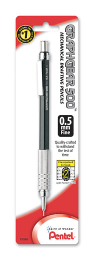 Pentel GraphGear 500 Mechanical Pencil - Black Barrel (0.5mm)