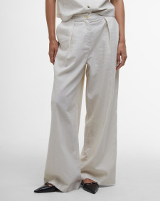 Riley Wide-Leg Trousers Light Stone