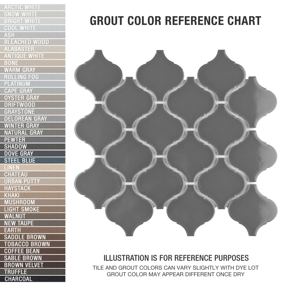 Metro Lantern Glossy Dark Grey 9-1/2 in. x 10-3/4 in. Porcelain Mosaic Tile