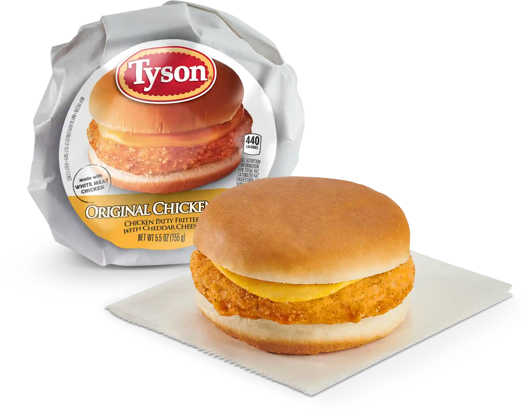 Tyson® Original Chicken Sandwich with Cheddar Cheese on a Bun_image_1