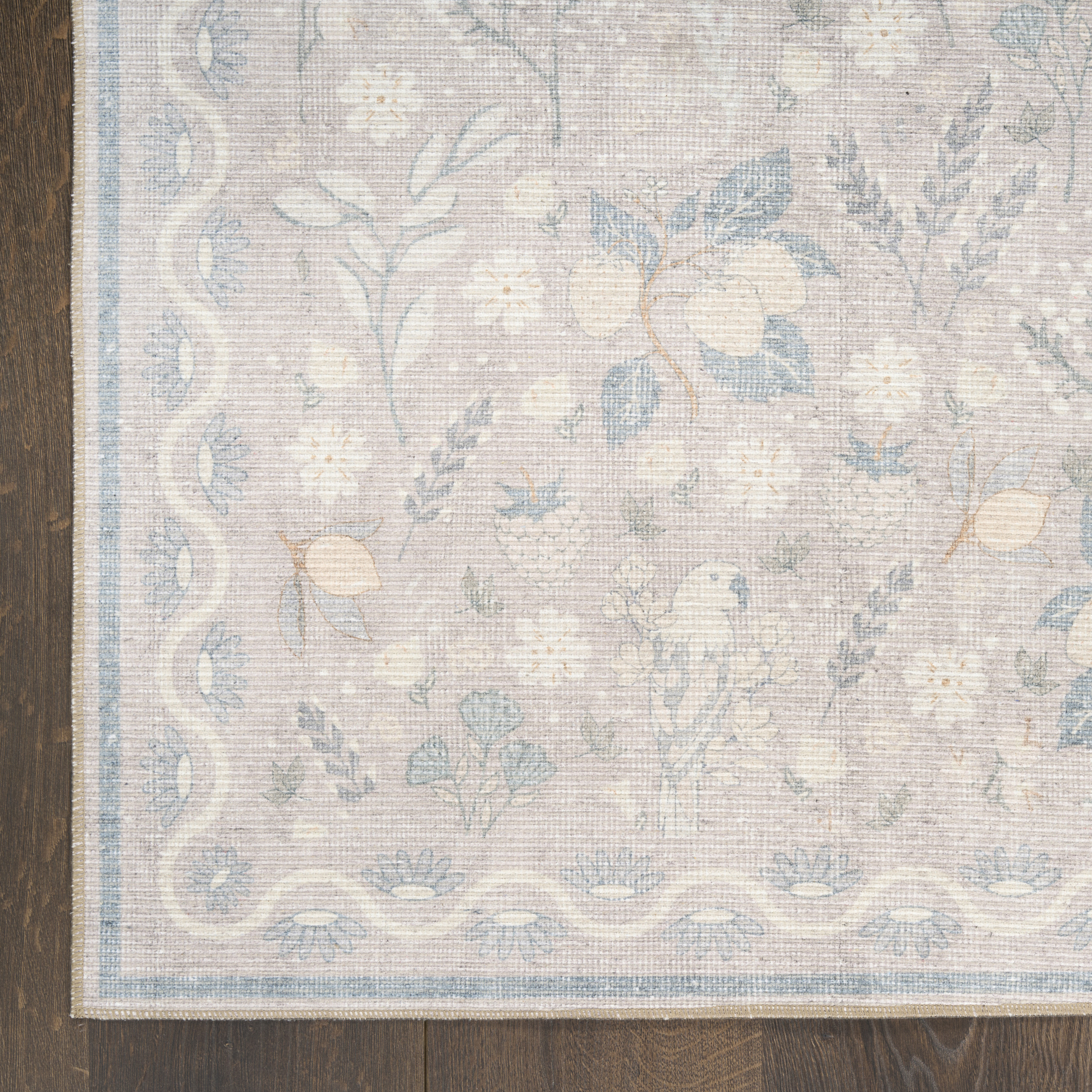 Nourison Botanical Washables 4' x 6' Grey Multicolor Modern Indoor Rug