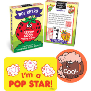 80s Retro Collection Playing Cards & Vinyl Stickers Set