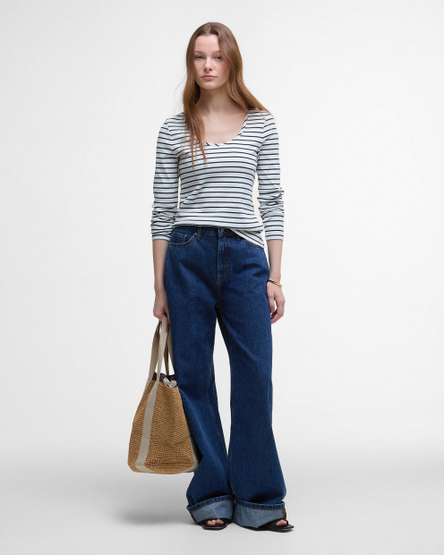 Blake Striped Long-Sleeved T-Shirt Cloud Stripe