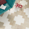 Elle Floor Wood 7x7 and White 7x7