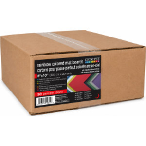 Assorted Color Matboard, 8 x 10 in, 50-Pack
