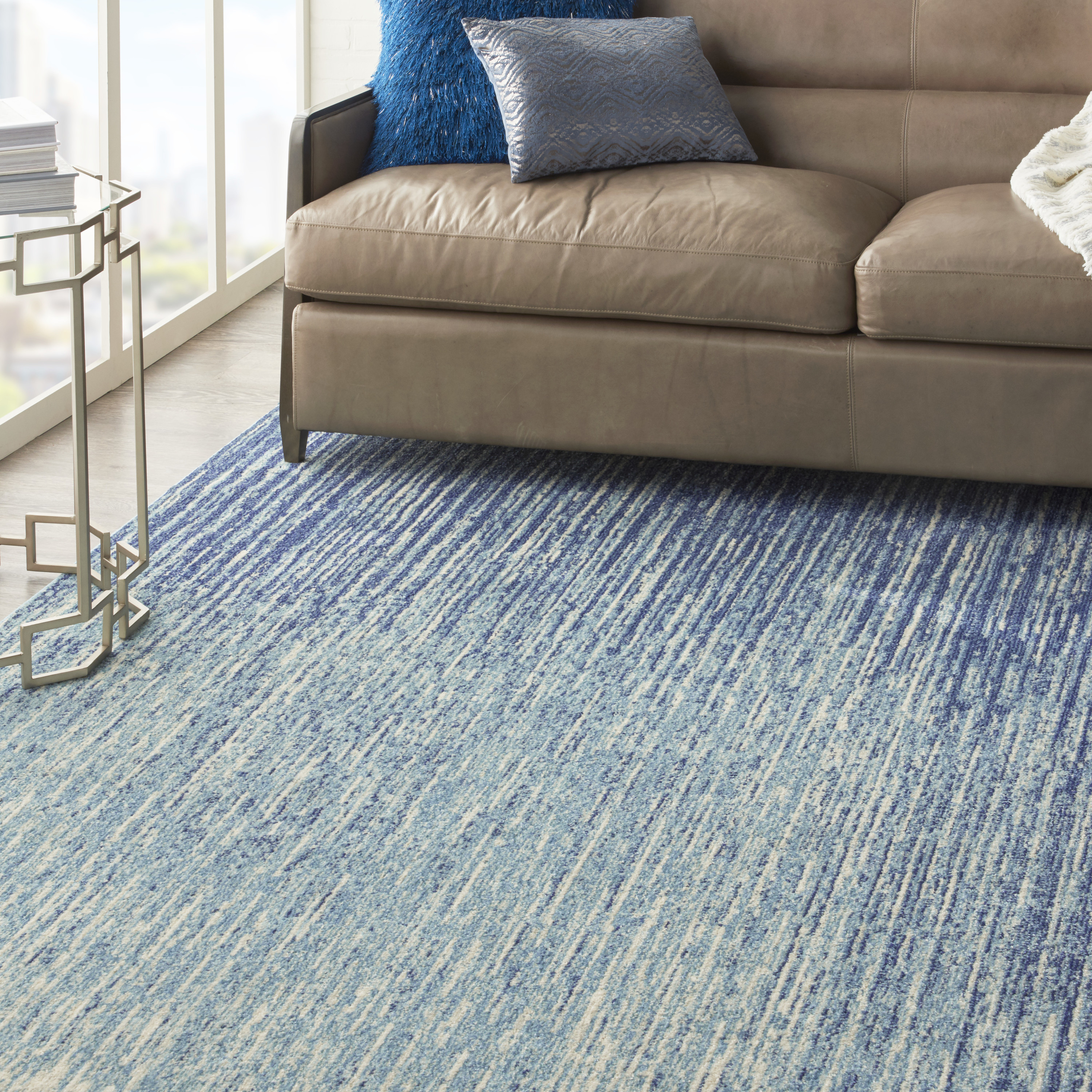 Nourison Passion 9' x 12' Navy Light Blue Modern Indoor Rug