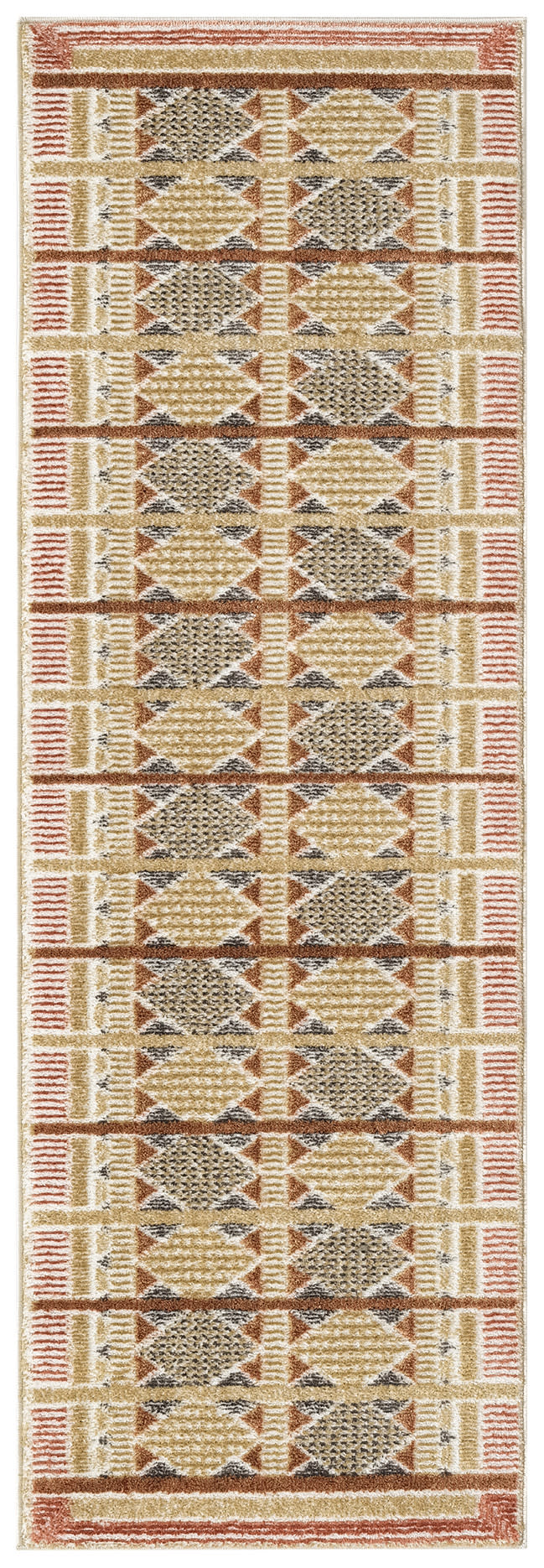 Nourison Nordic 2' x 6' Rust Multicolor Modern Indoor Rug