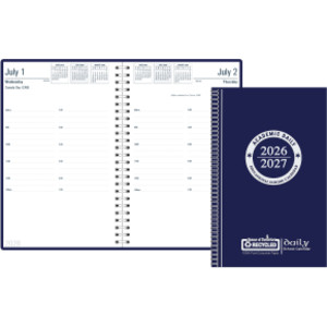 Planificador de calendario académico diario reciclado con cubierta azul