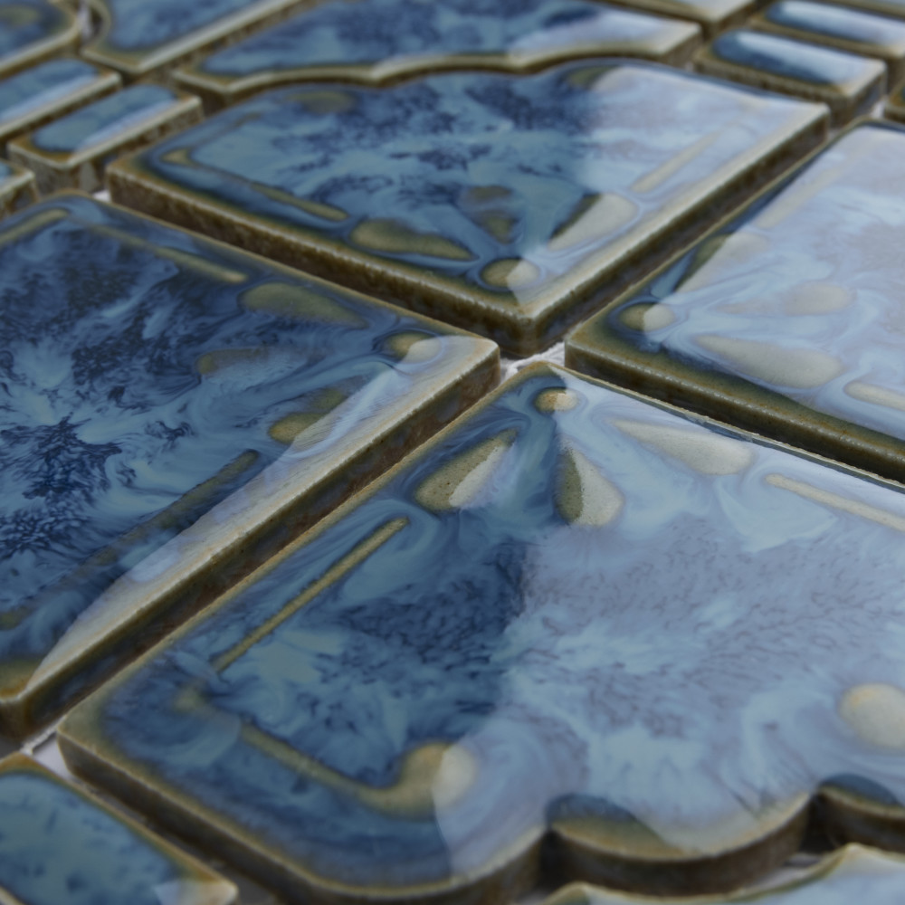 Hudson Moonbeam Pacific Blue 11-7/8 in. x 11-7/8 in. Porcelain Mosaic Tile