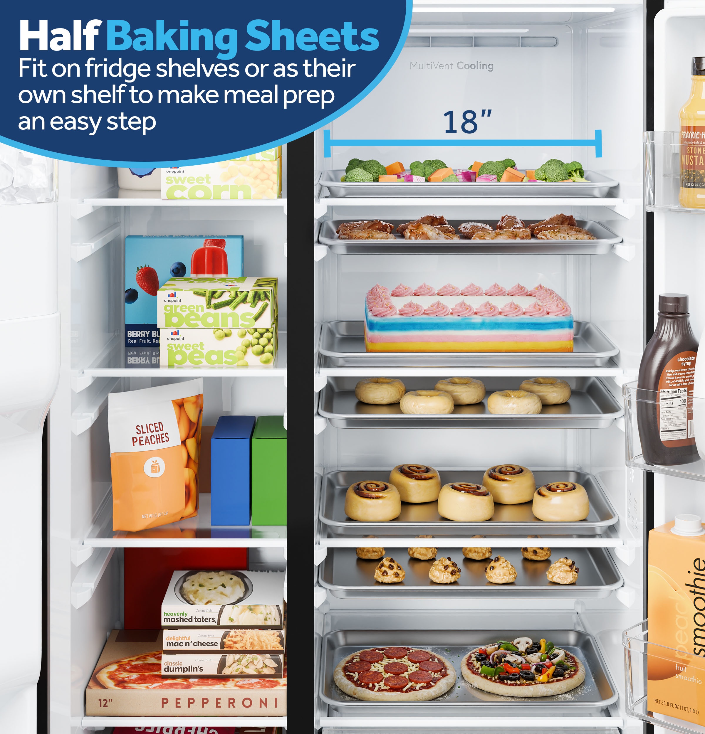 Wide Fresh Food Shelves