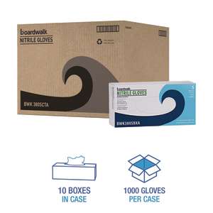 Boardwalk, General Purpose Gloves, Nitrile, 4.0 mil, Powder Free, S, Blue