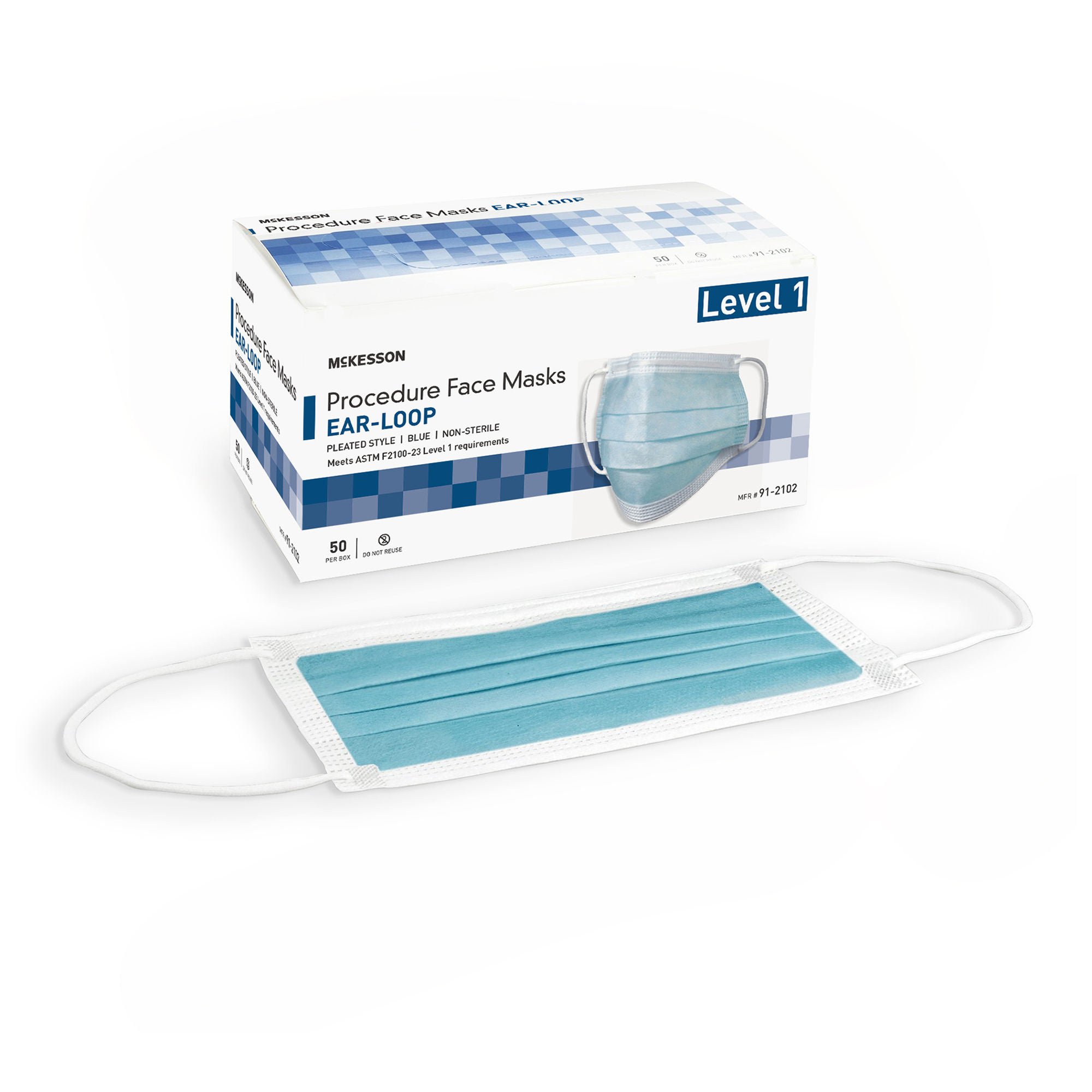 McKesson ASTM Level 1 Medical Face Masks, Blue