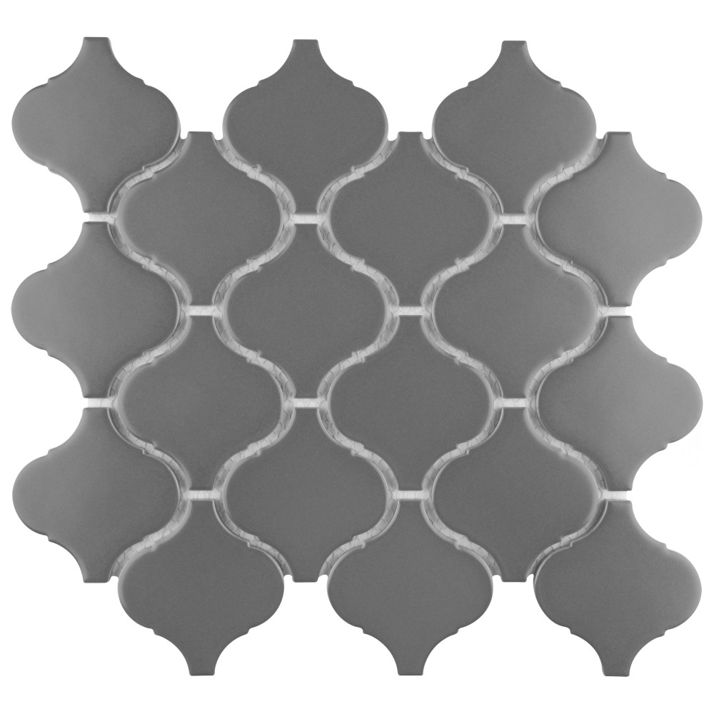 Sample – Metro Lantern Matte Dark Grey Porcelain Mosaic Tile