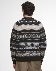 Hase Fair Isle Crew Neck Jumper Olive Ink