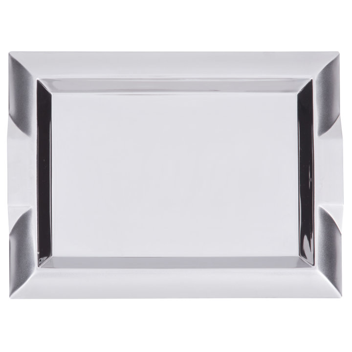 Small rectangular stainless steel serving tray