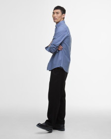 Kinetic Tailored Long-Sleeved Shirt Washed Blue