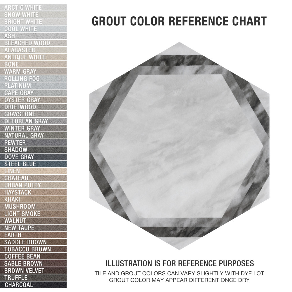 Classico Bardiglio Hex Dimension Light 7 in. x 8 in. Porcelain Floor and Wall Tile