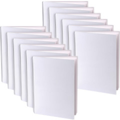 Blank Hardcover Book, White Pages, 5" x 4" Portrait, 14 Sheets/28 Pages, Pack of 12