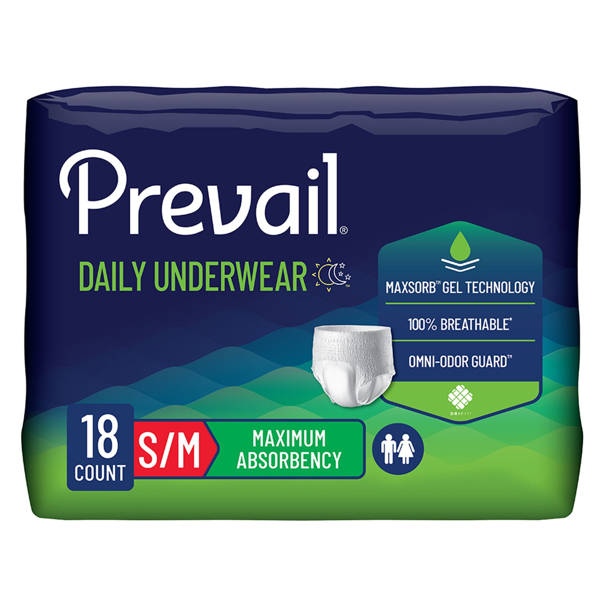 Prevail® Maximum Absorbent Underwear, Small / Medium