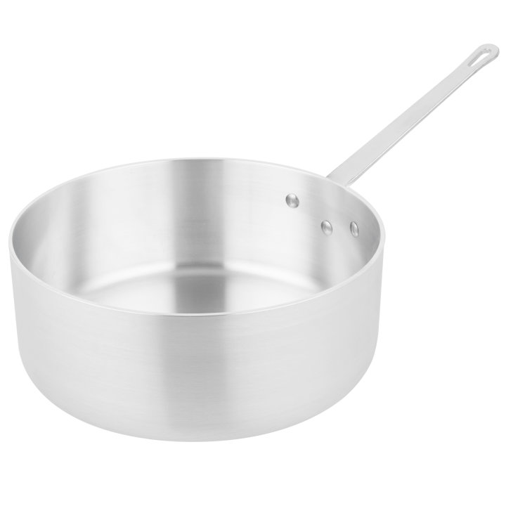 5-quart Wear-Ever® shallow-style aluminum saucepan in natural finish with traditional handle
