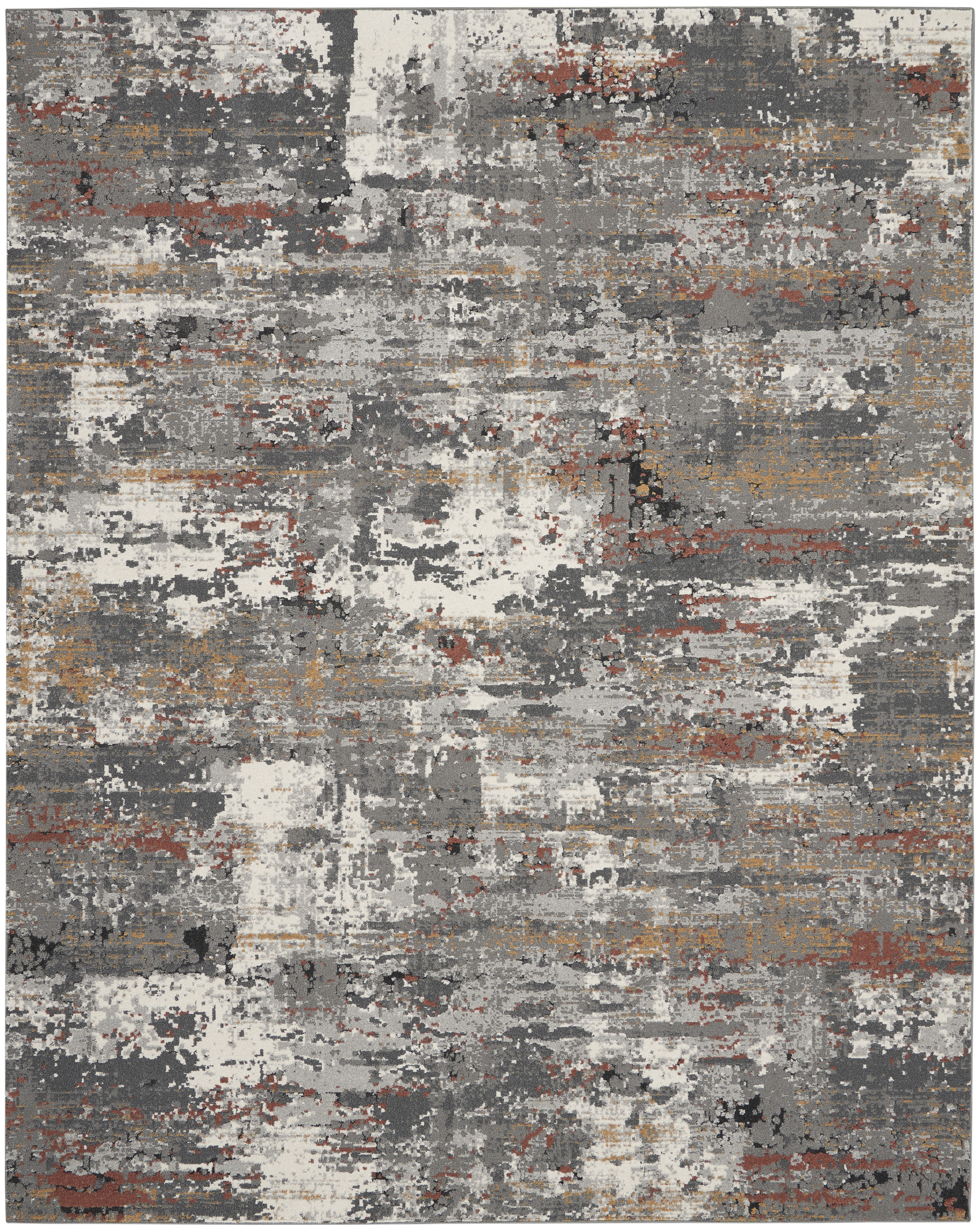 Nourison Tangra 7'10" x 9'10" Grey Multicolor Modern Indoor Rug