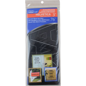 LetterCraft Permanent Vinyl Lettering, Helvetica, 3-Inch, Black