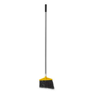 Rubbermaid Commercial, 10.5in, Angle Broom, Metal Handle, Flagged, Polyethylene Bristles, Gray