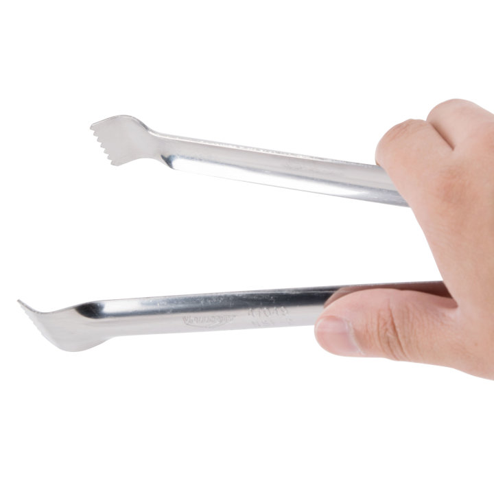 9-inch heavy-duty stainless steel pom tongs