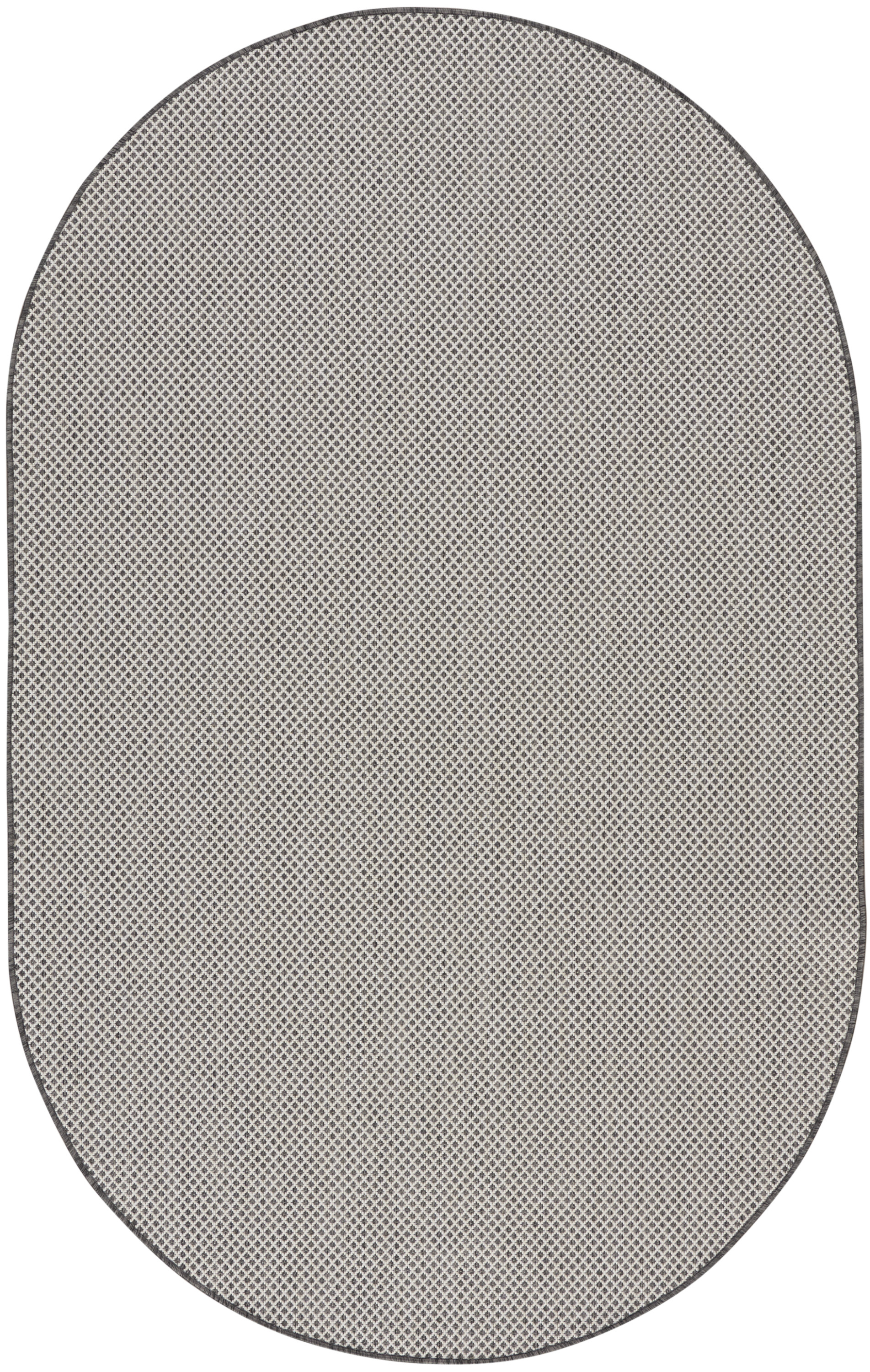 Nourison Courtyard 5' x 8' Oval Ivory Charcoal Modern Rug
