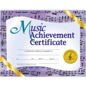 Music Achievement Certificate, 8.5" x 11", Pack of 30