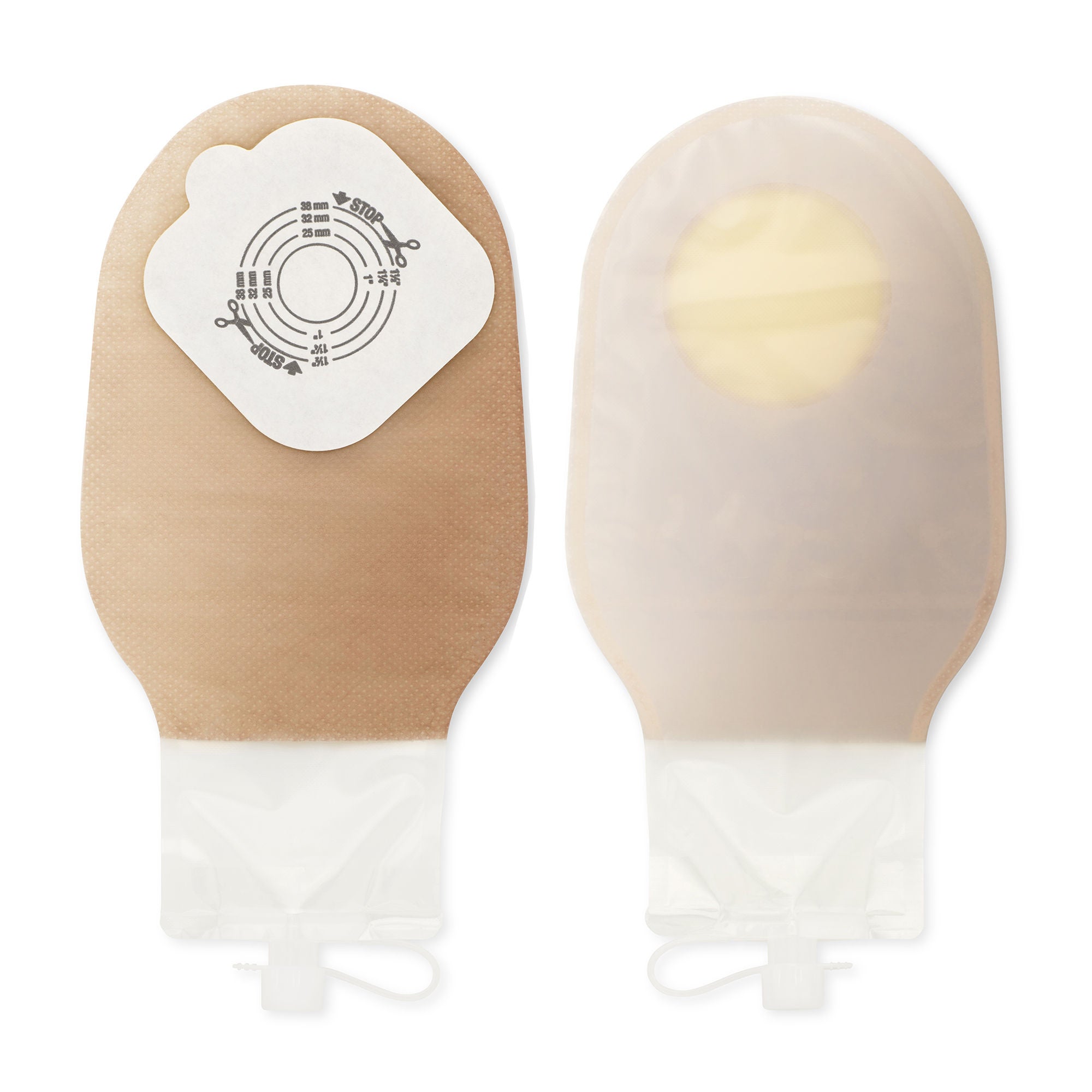 Pouchkins™ One-Piece Transparent Urostomy Pouch, Cut to fit up to 38 mm