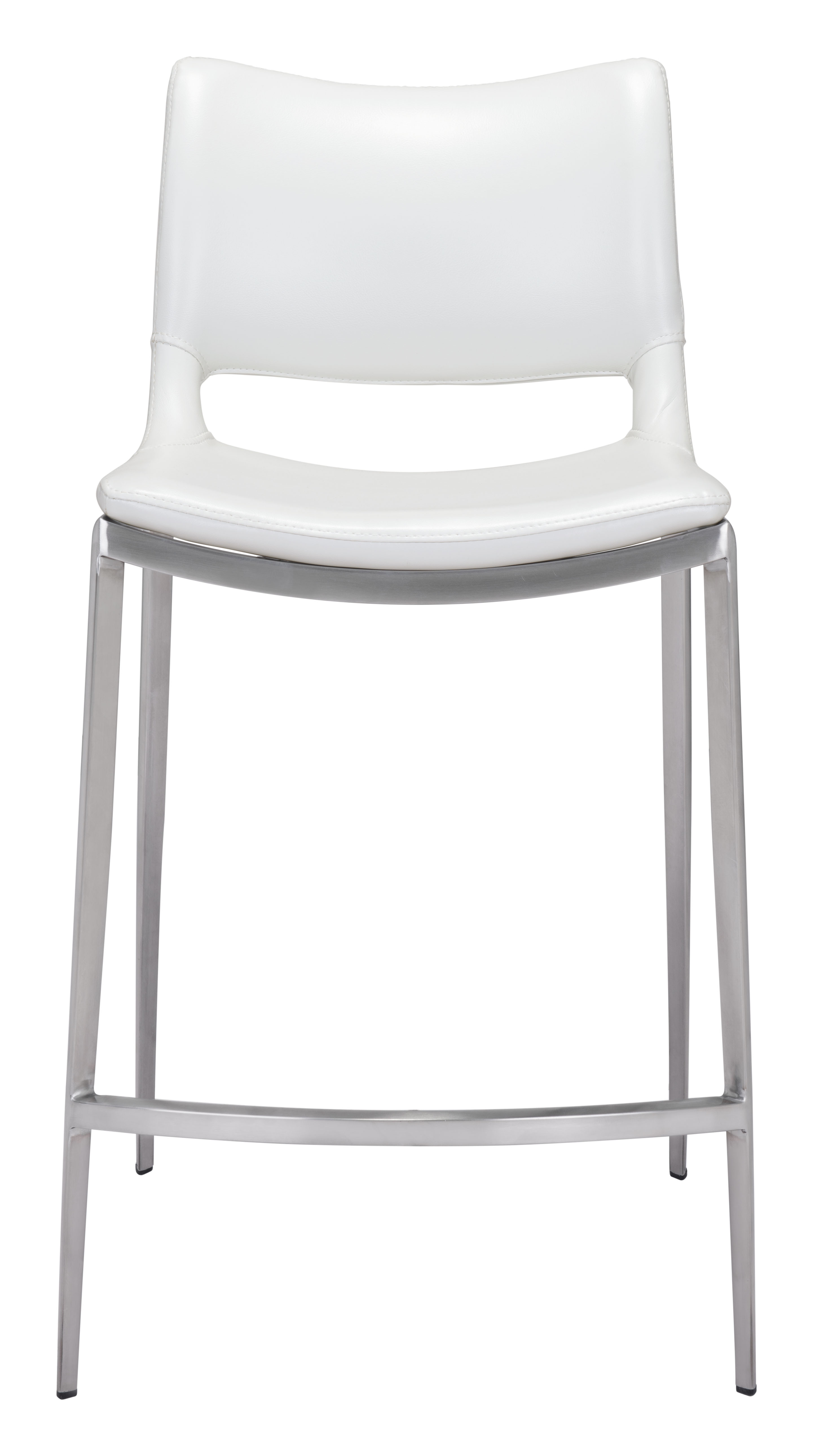 Ace Counter Stool (Set of 2) White & Silver product image