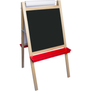 Deluxe Magnetic Paper Roll Easel, Dry Erase/Black Chalk