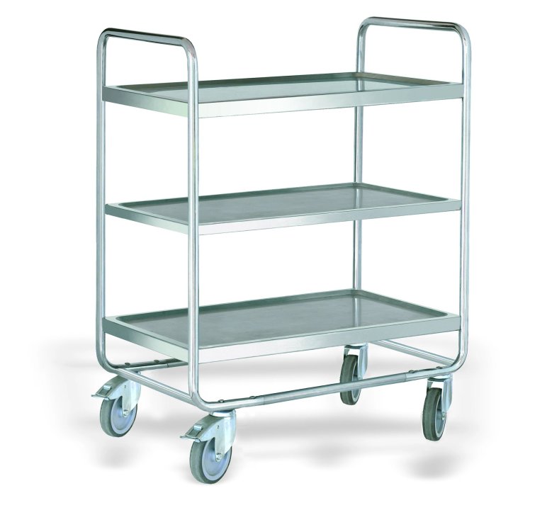 Chariot de service démontable en acier inoxydable de Niveaux 3 - 900 x 500 mm