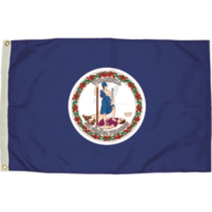 Durawavez Nylon Outdoor Flag with Heading & Grommets, Virginia, 3ft x 5ft