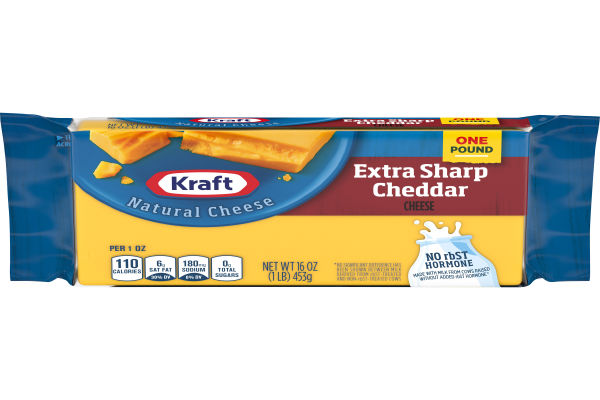 Kraft Extra Sharp Cheddar Natural Cheese Block 16 Oz - My Food And Family