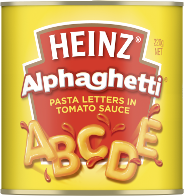 Heinz® Alphaghetti® Pasta Letters in Tomato Sauce 220g