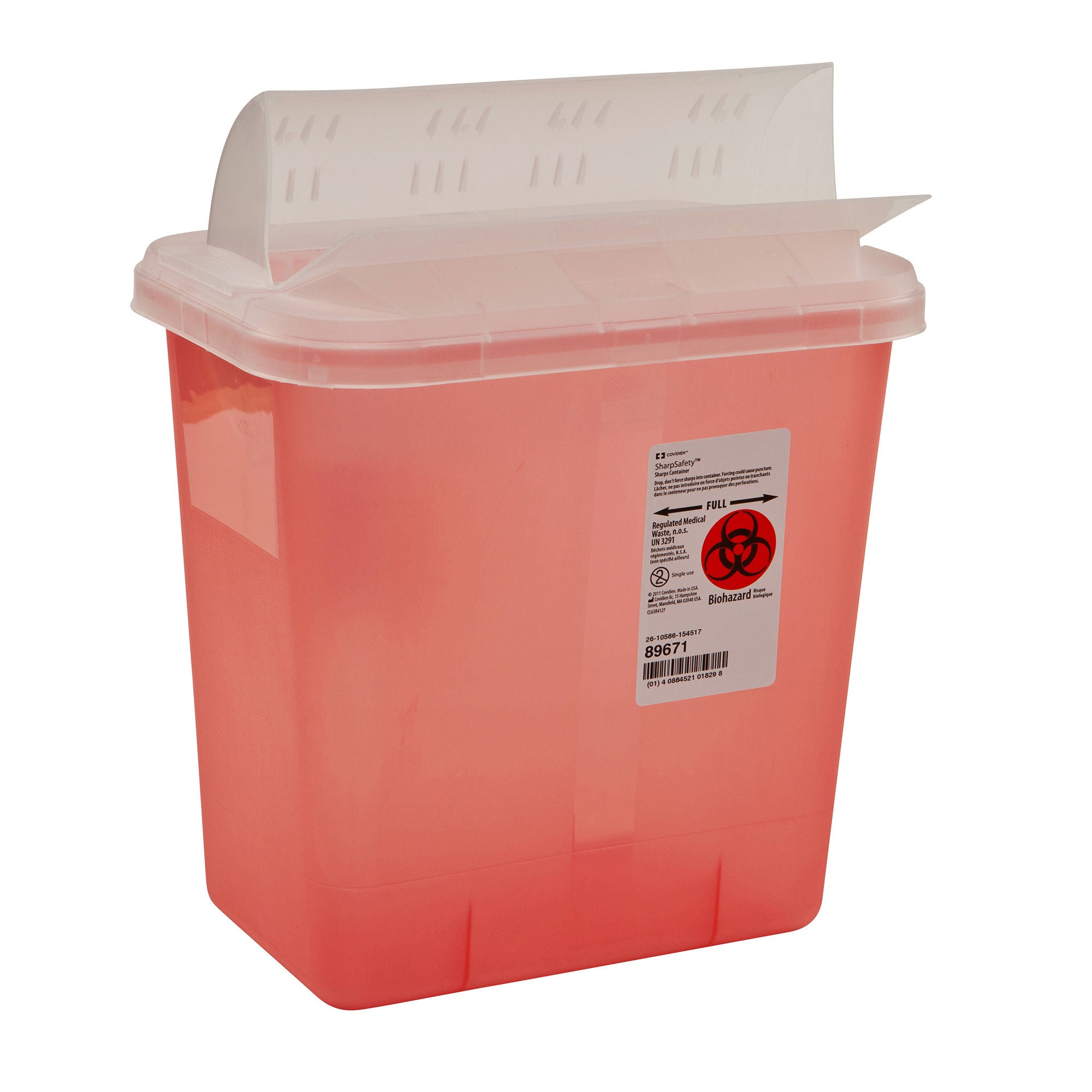 SharpSafety™ Multi-purpose Sharps Container, 2 Gallon, 10.5 x 10 x 7.25 Inch
