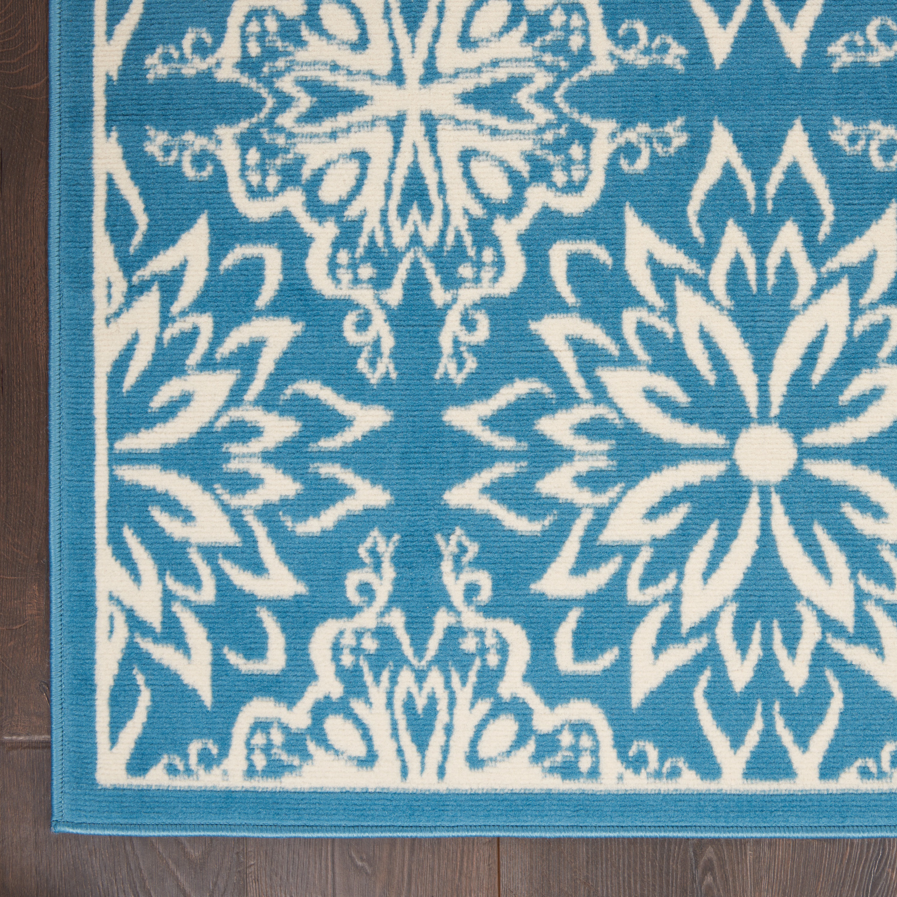 Nourison Jubilant 4' x 6' Ivory Blue Farmhouse Indoor Rug