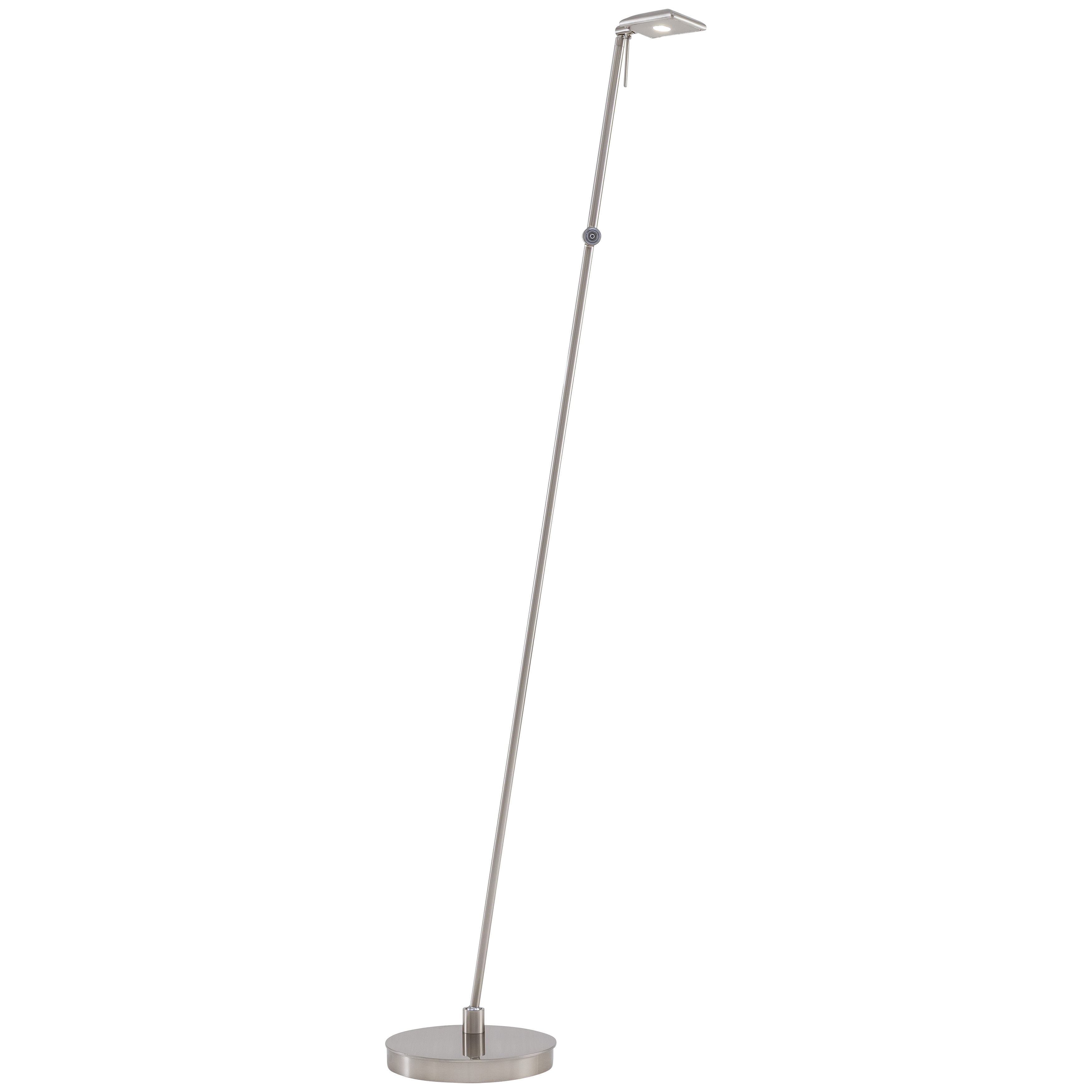 This adjustable pharmacy floor lamp combines timeless design with energy-efficient LED technology. Perfect for reading nooks and task lighting, it features a brushed nickel finish and dimmable 590-lumen output. - alternate view