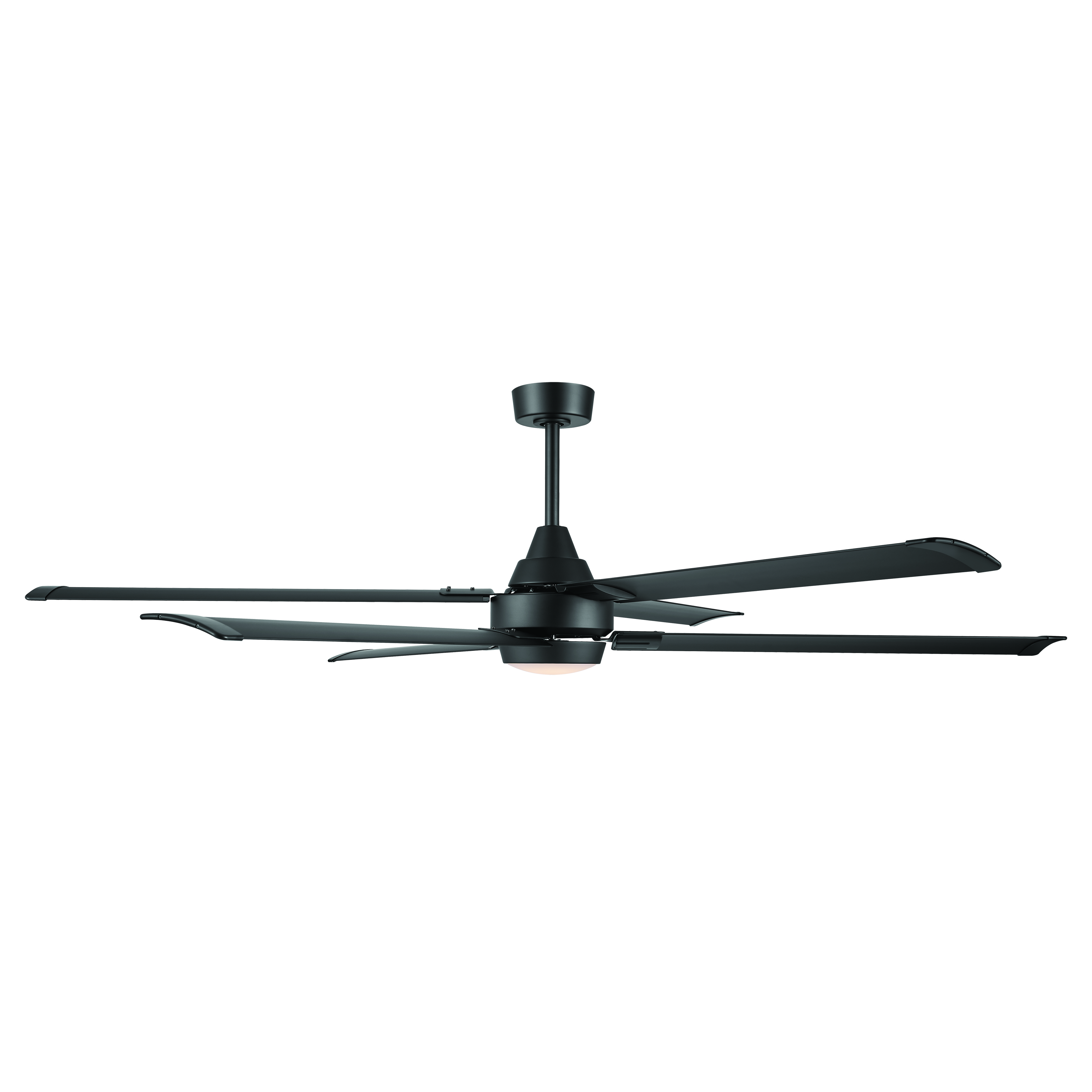72" 6-Blade 5CCT LED Smart  Ceiling Fan - Coal and Coal Blades with White Lens - alternate view
