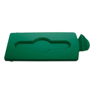 Rubbermaid Commercial, Slim Jim®, Closed Lid Insert, Rectangular, Resin, Green, Receptacle Lid