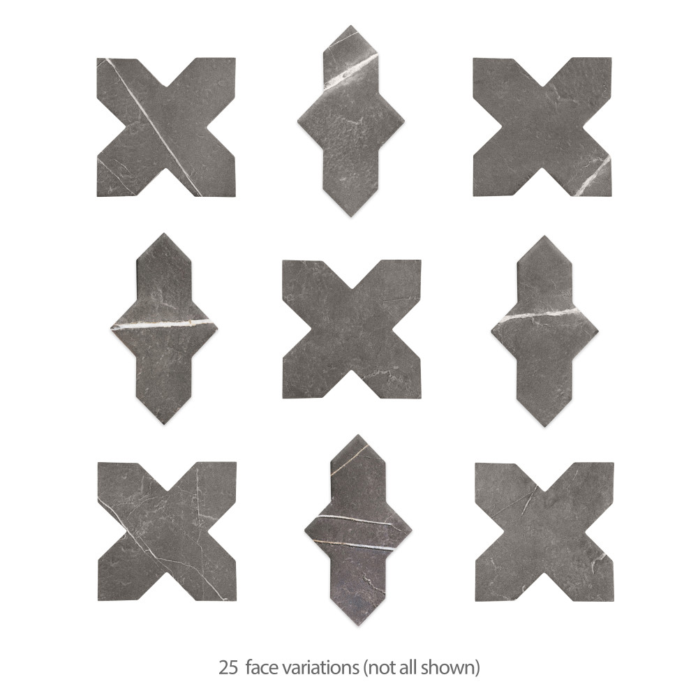 Istanbul Squire Shield Night with Night Cross 6 in. x 8-3/8 in. Porcelain Floor and Wall Tile