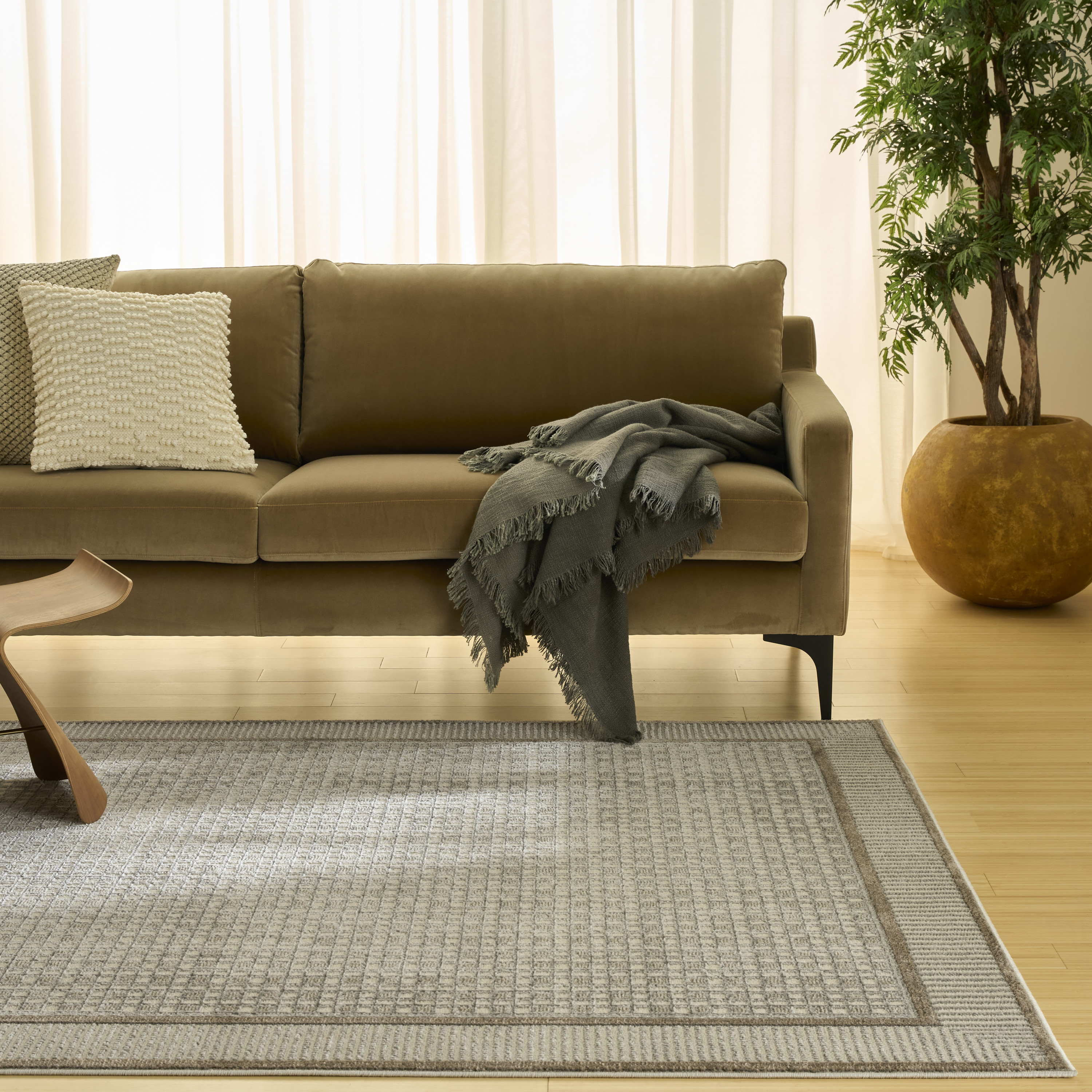 Nourison Nordic 4' x 6' Ivory Grey Modern Indoor Rug